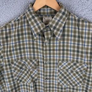 Vintage 60s Montgomery Ward Wards Big Mac Work Shirt Mens L Plaid Short Sleeve
